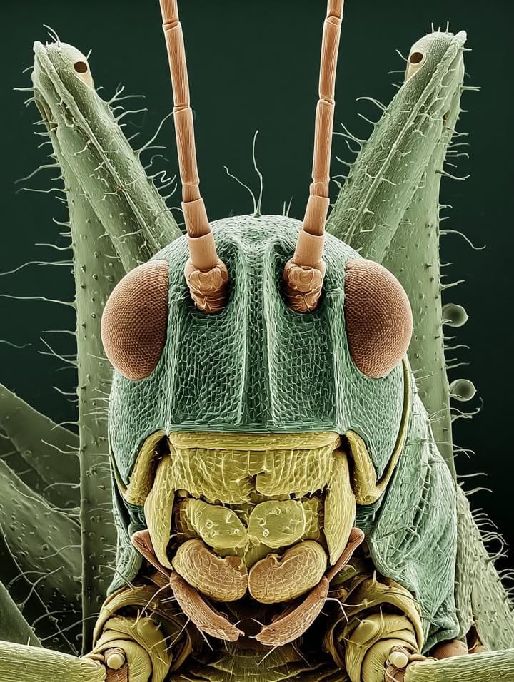 Spider head electron microscope view