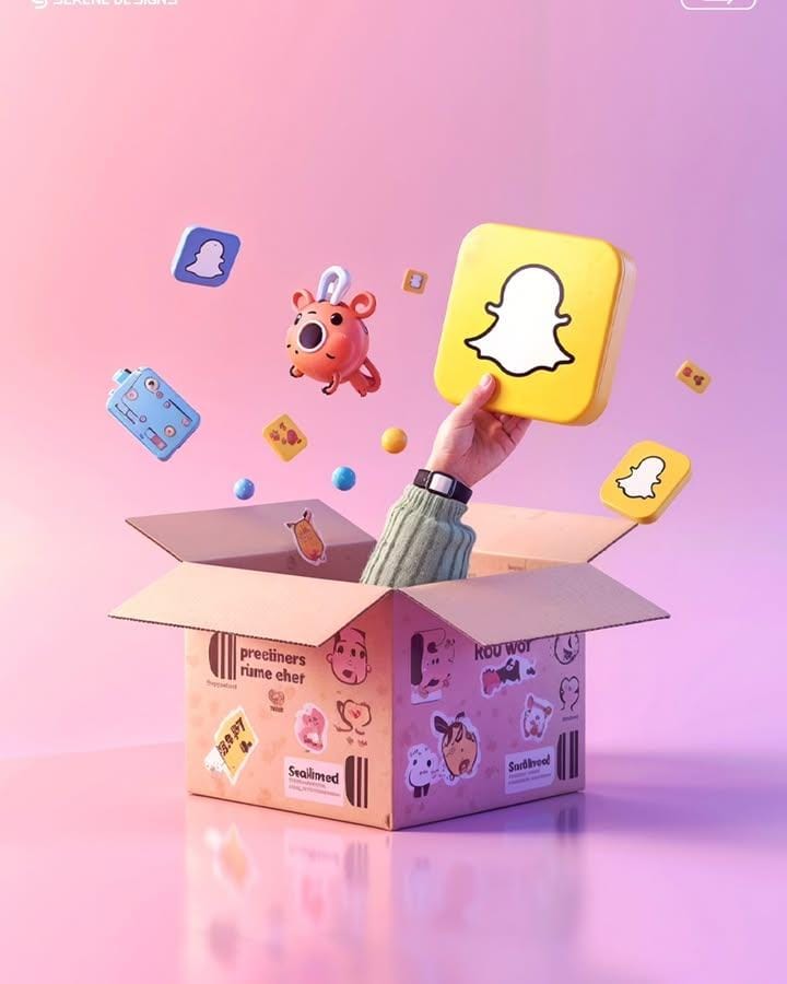 Unboxing concept with Instagram logo