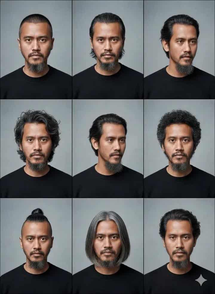 AI prompt generated image - 3x3 grid avatar portrait