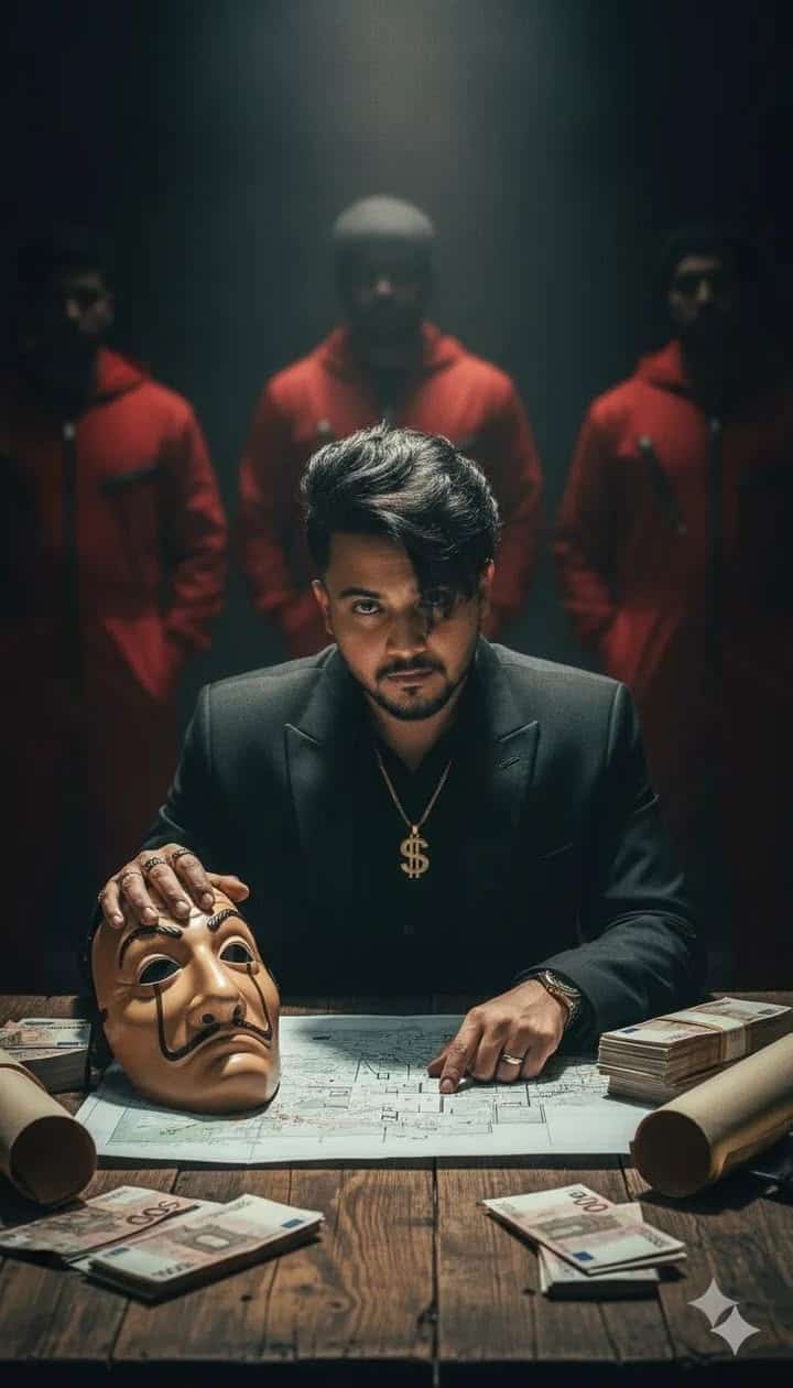 La Casa de Papel mask money table