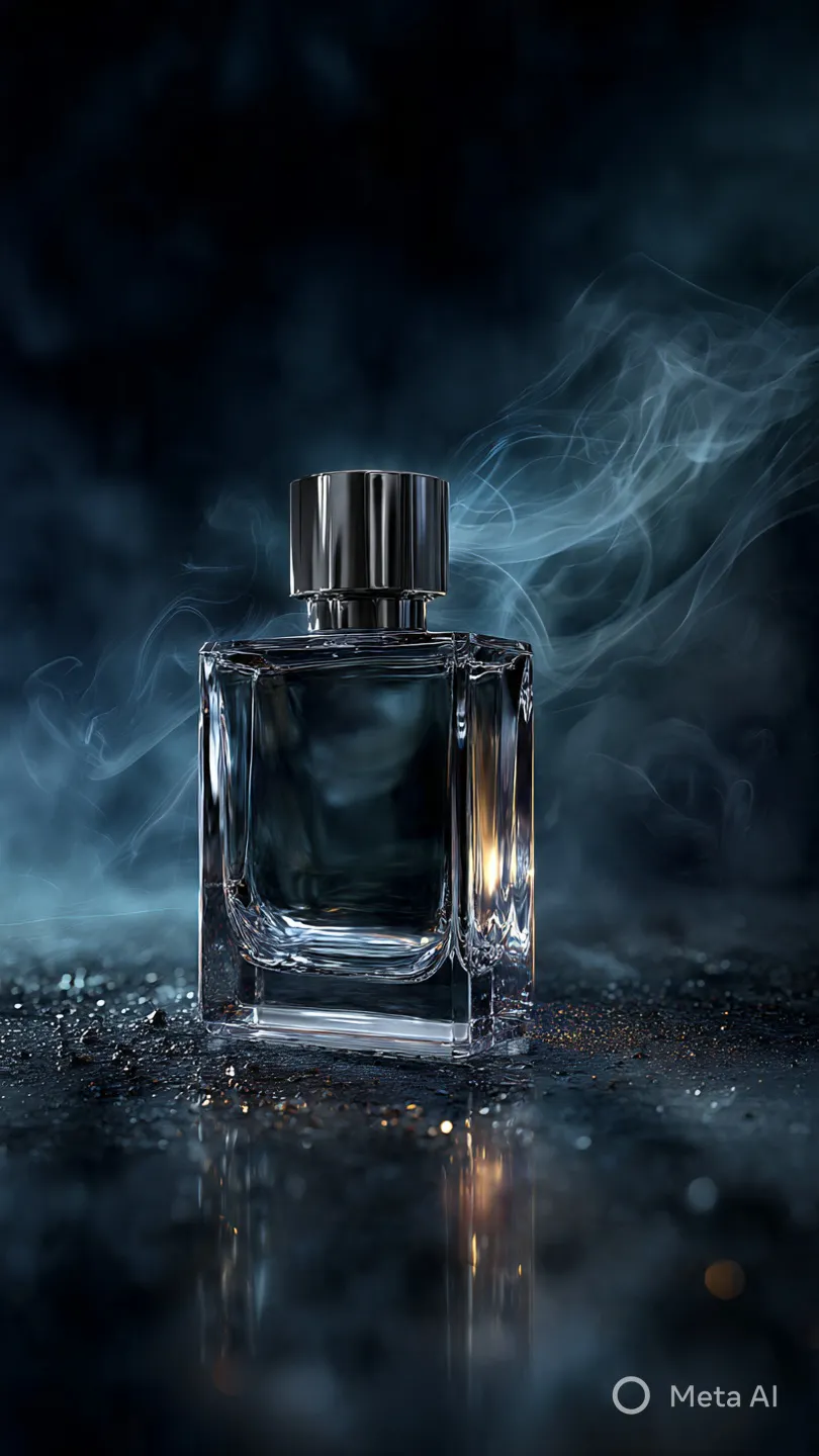 Crystal perfume bottle smoke curls