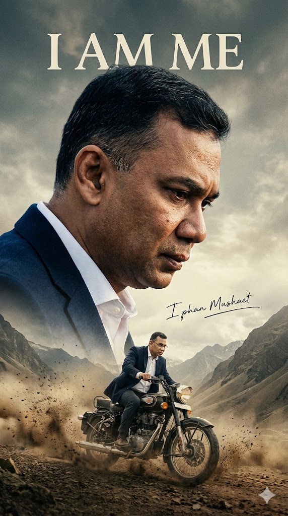 cinematic movie poster motorcycle downhill