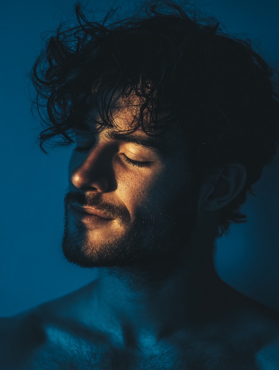 Blue hour side profile eyes closed