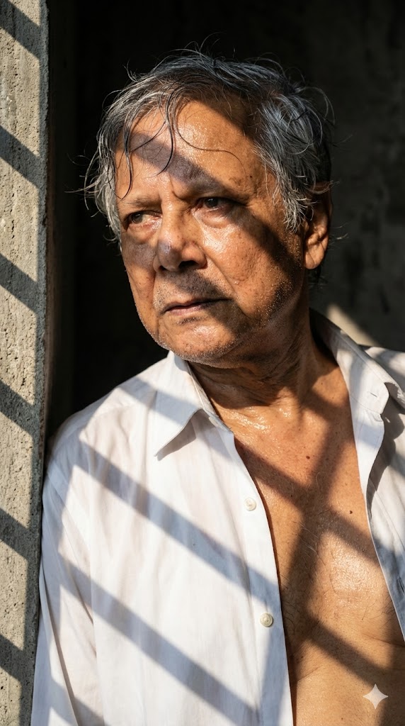 Harsh window light geometric shadows