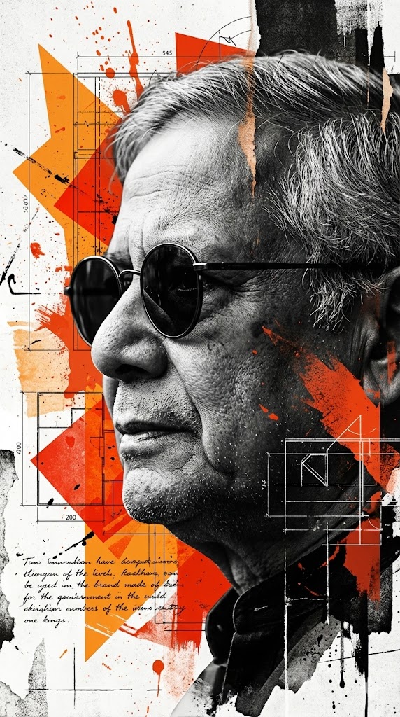 trash polka art style side profile geometric