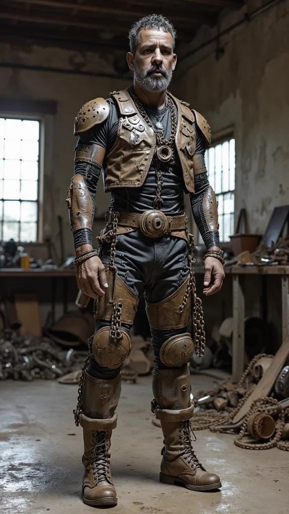 Life-size scrap metal sculpture