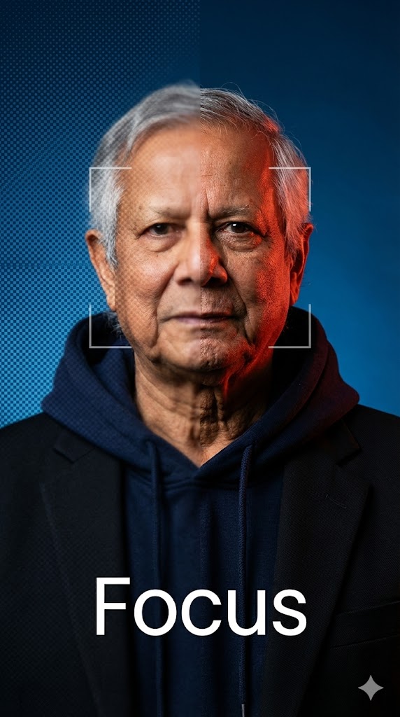 split composition halftone blur focus poster