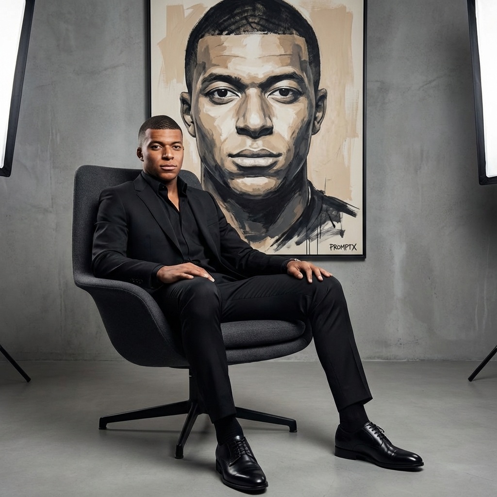 high fashion editorial portrait power suit