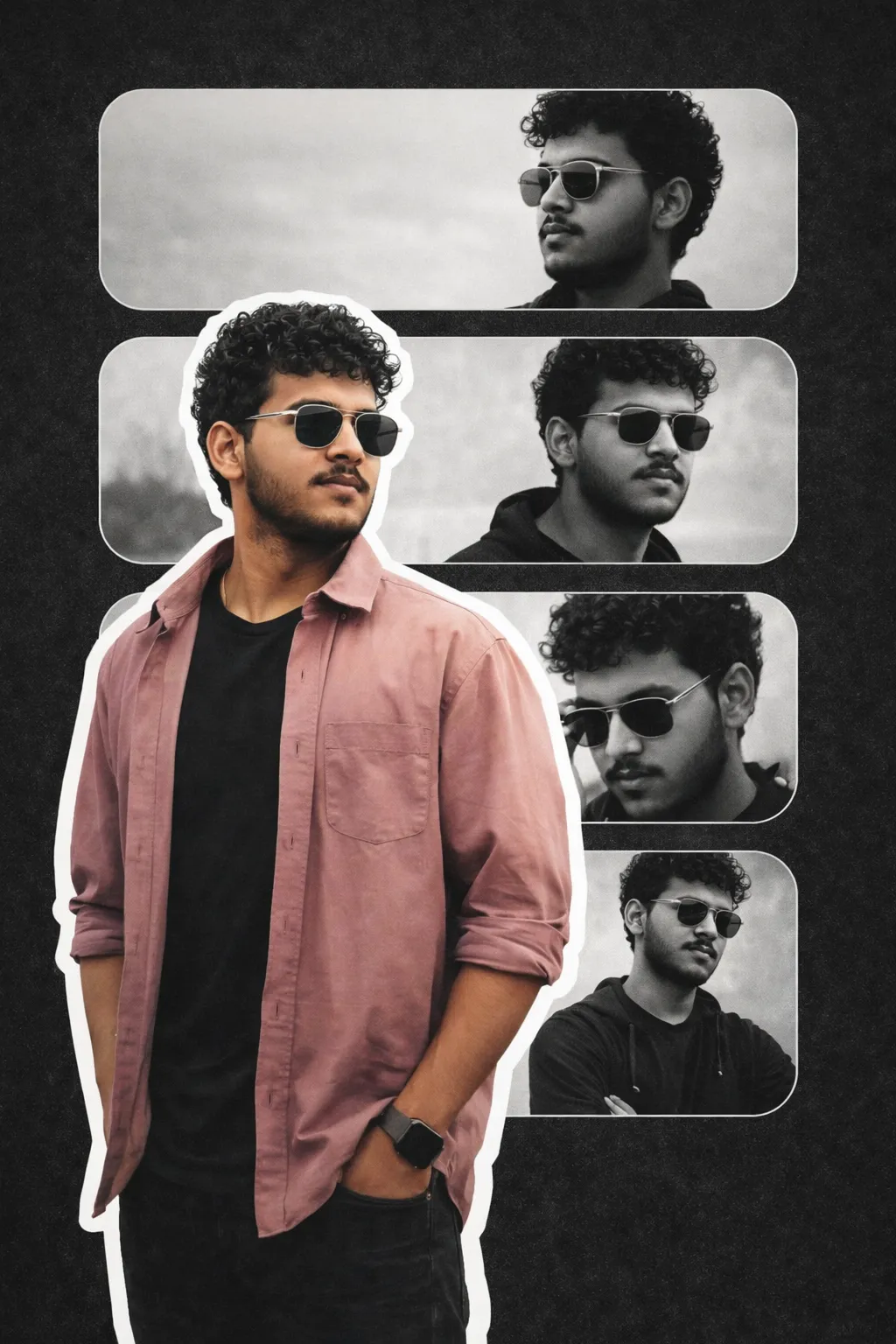 vertical poster collage design four panels