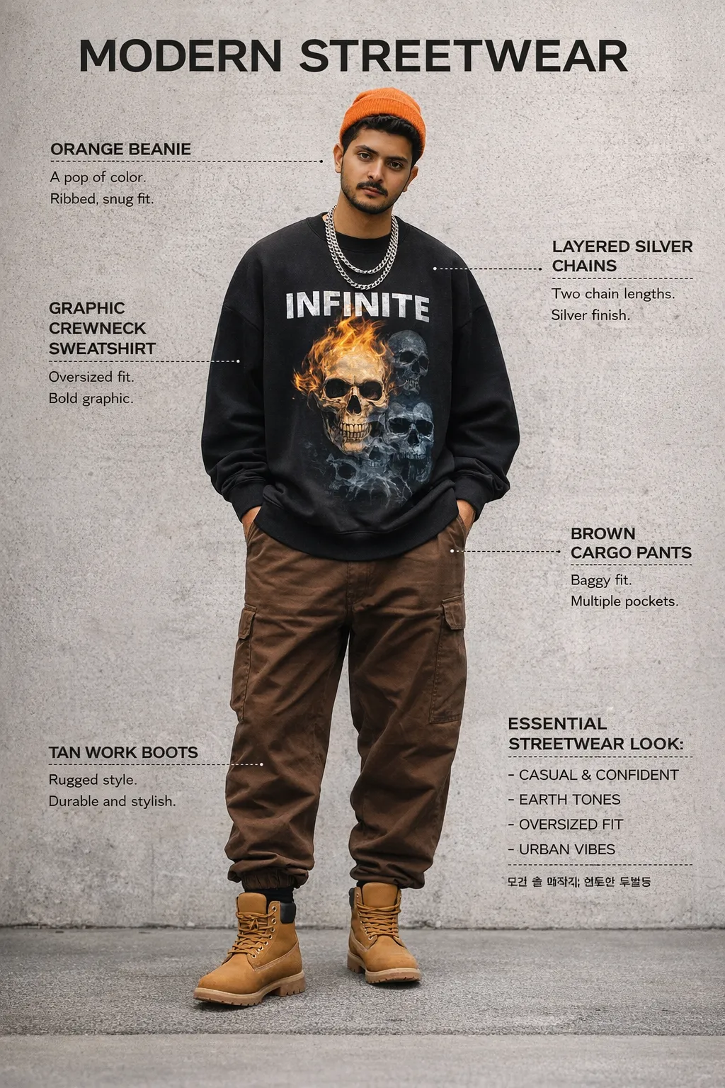 minimalist streetwear fashion infographic poster