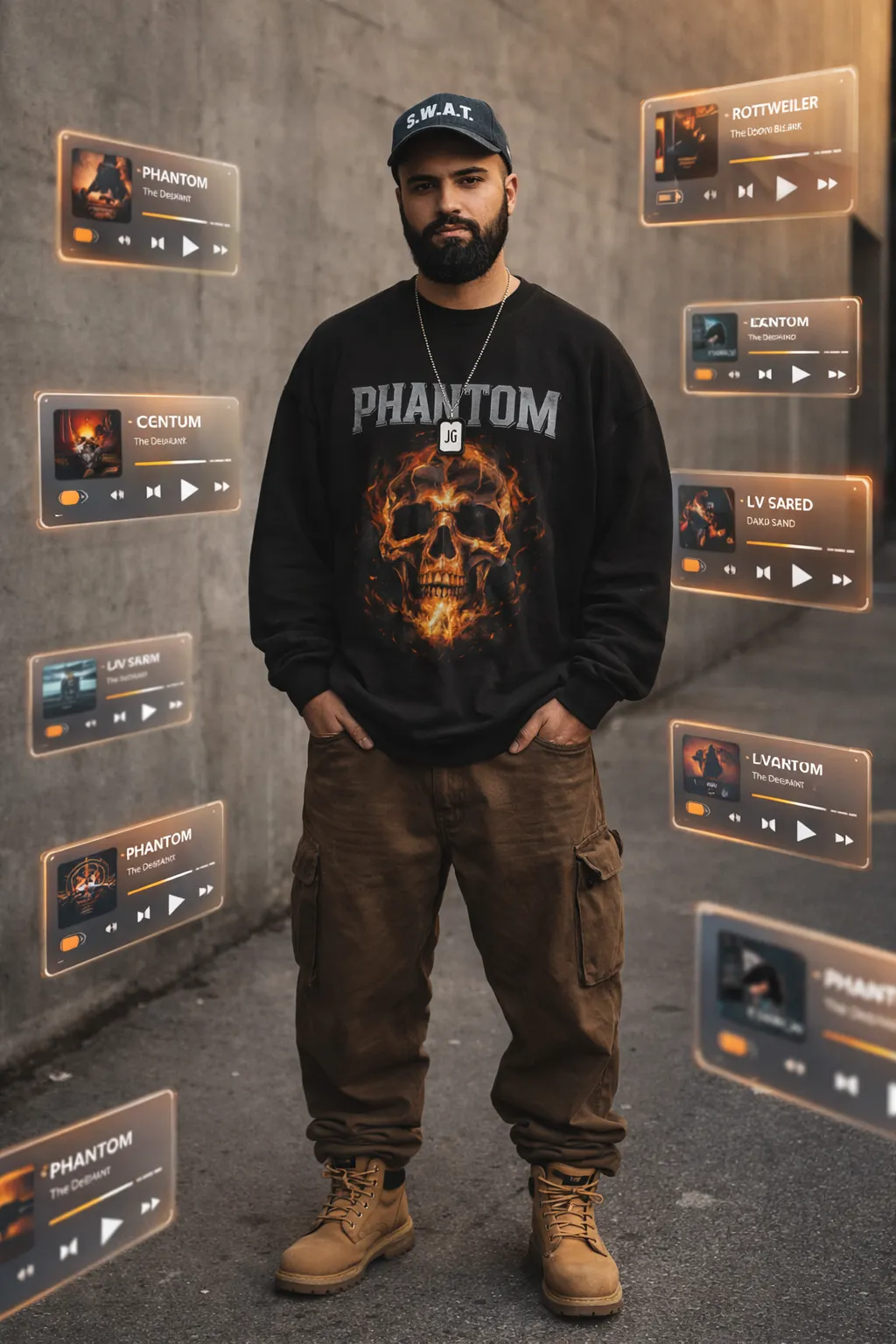 street fashion holographic music player interfaces