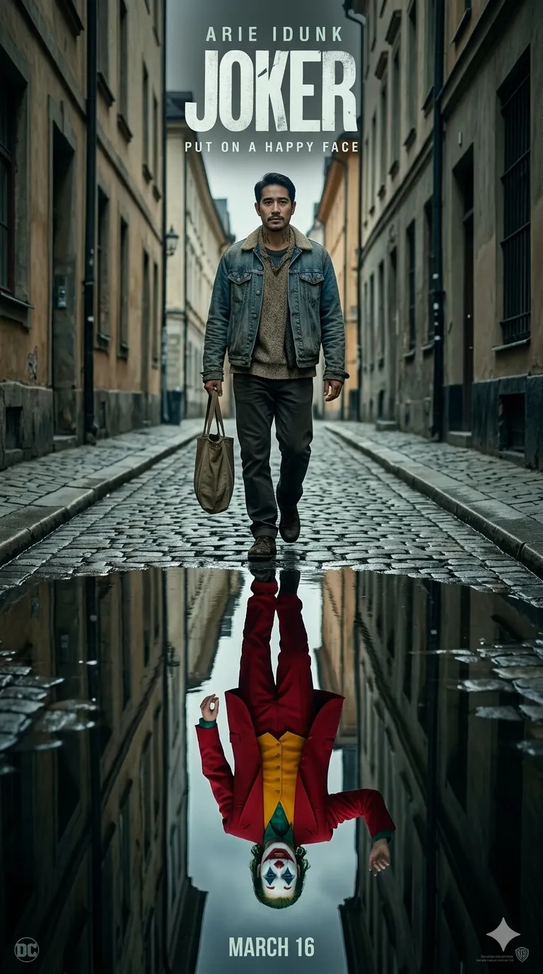movie poster joker reflection puddle