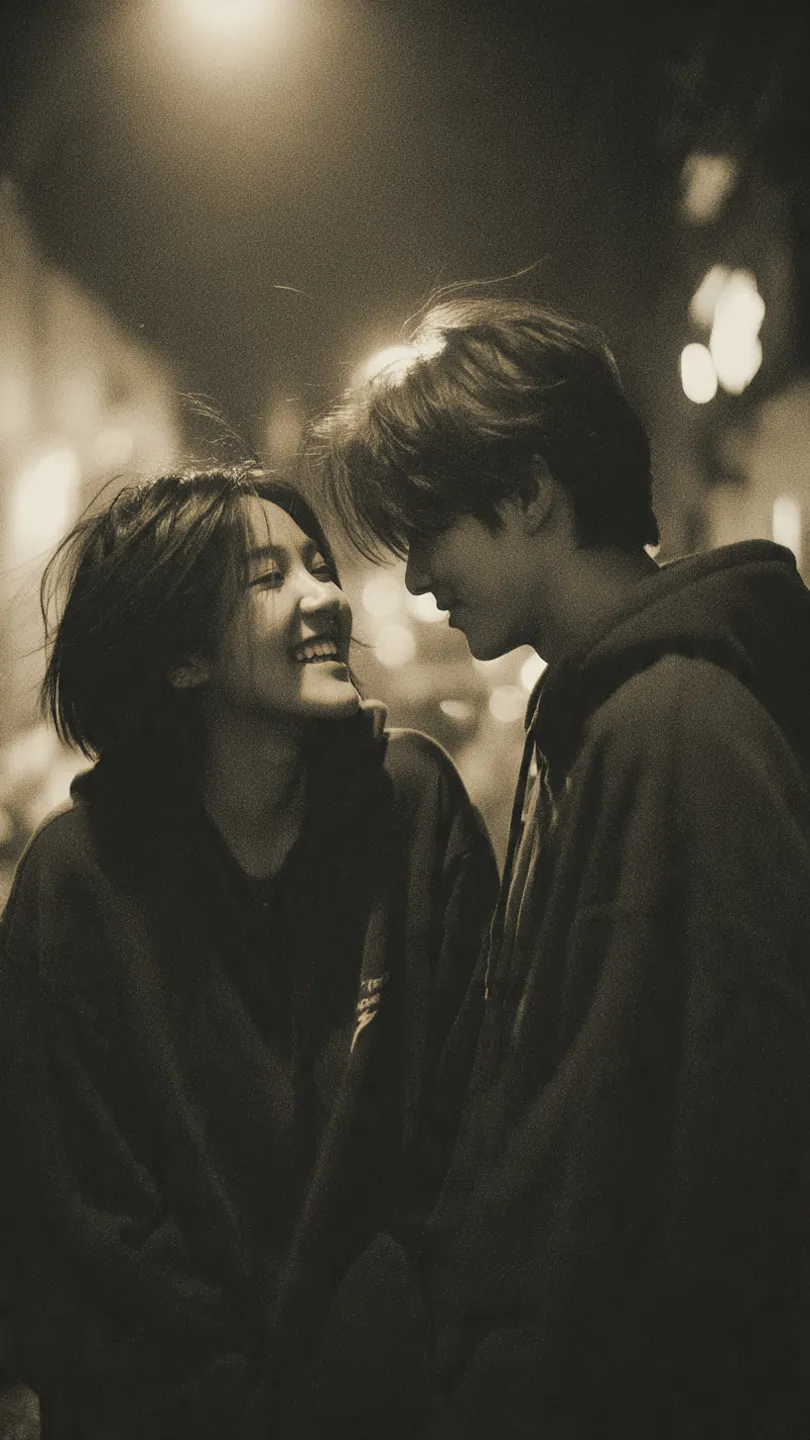 cinematic candid couple intimate urban night