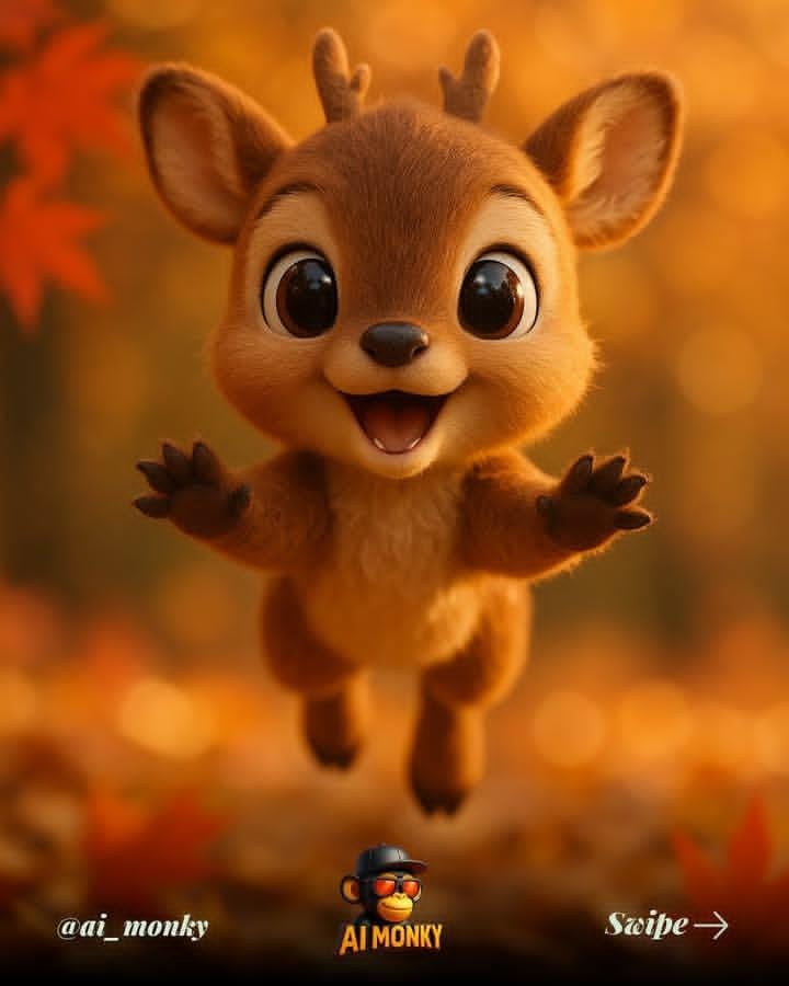 Baby Panda running forward leaping toward camera