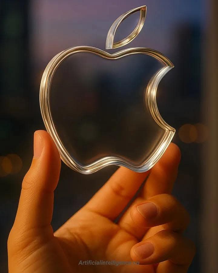 Hand holding 3D printed glass YouTube logo