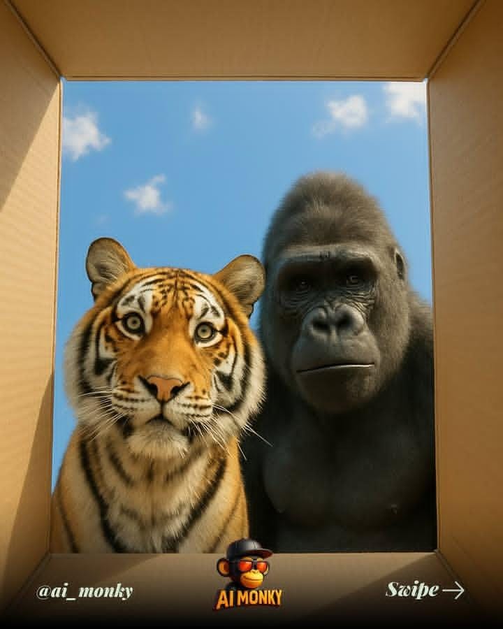 Bear and Giraffe in cardboard box