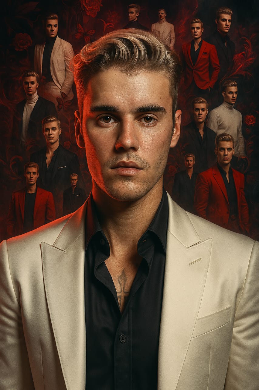 Elegant portrait with floral collage